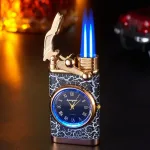 briquet 2 flammes montre marbre 1