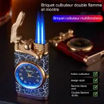 briquet 2 flammes montre marbre 2