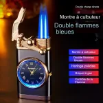 briquet 2 flammes montre noir 4