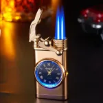 briquet 2 flammes montre or 1