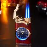 briquet 2 flammes montre rouge 1